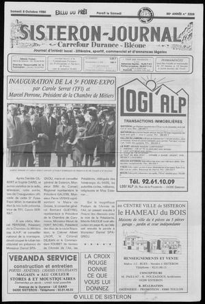 Le Sisteron Journal du 08/10/1988