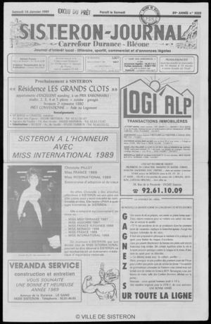 Le Sisteron Journal du 14/01/1989