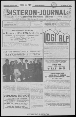 Le Sisteron Journal du 28/01/1989