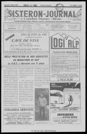 Le Sisteron Journal du 11/03/1989