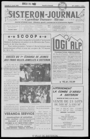 Le Sisteron Journal du 01/04/1989
