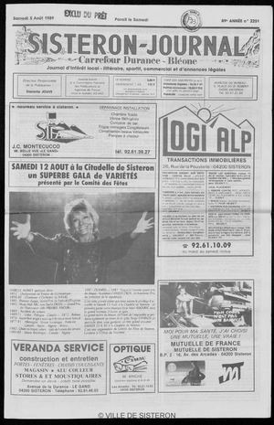 Le Sisteron Journal du 05/08/1989