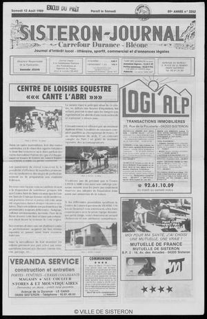 Le Sisteron Journal du 12/08/1989