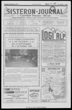 Le Sisteron Journal du 02/09/1989