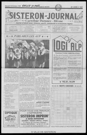 Le Sisteron Journal du 14/10/1989