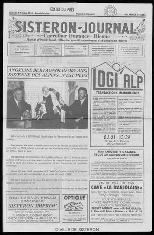 Le Sisteron Journal du 17/03/1990
