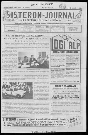 Le Sisteron Journal du 04/08/1990