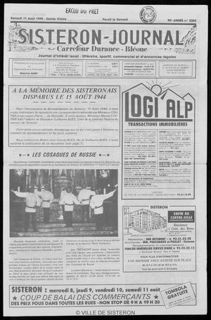 Le Sisteron Journal du 11/08/1990