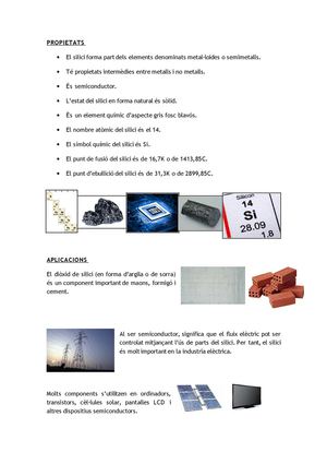 PROPIETATS Silici