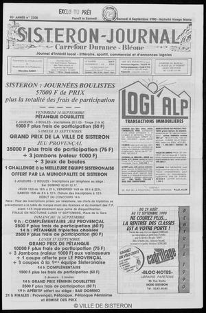 Le Sisteron Journal du 08/09/1990