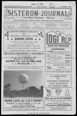 Le Sisteron Journal du 22/12/1990