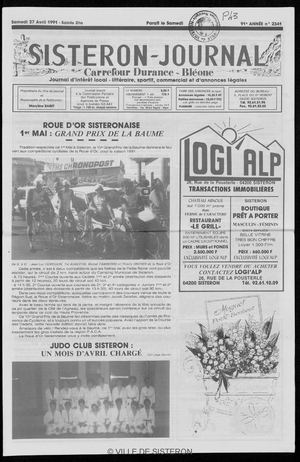 Le Sisteron Journal du 27/04/1991