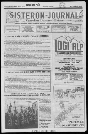 Le Sisteron Journal du 22/06/1991