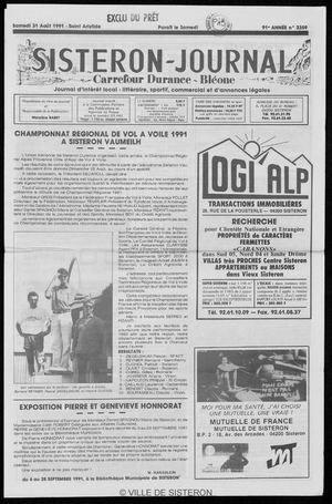 Le Sisteron Journal du 31/08/1991