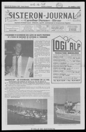 Le Sisteron Journal du 26/10/1991