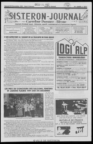Le Sisteron Journal du 23/11/1991