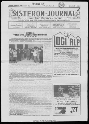 Le Sisteron Journal du 01/02/1992