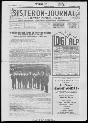 Le Sisteron Journal du 08/02/1992