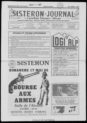 Le Sisteron Journal du 09/05/1992