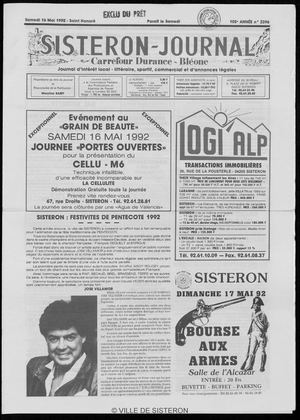 Le Sisteron Journal du 16/05/1992