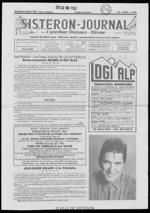 Le Sisteron Journal du 25/07/1992