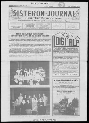 Le Sisteron Journal du 16/01/1993