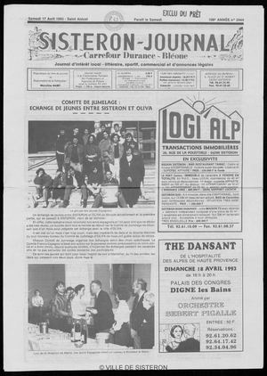 Le Sisteron Journal du 17/04/1993