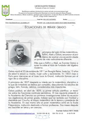 ECUACIONES 9 Primer Corte