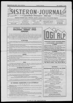 Le Sisteron Journal du 26/06/1993