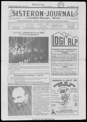 Le Sisteron Journal du 10/07/1993
