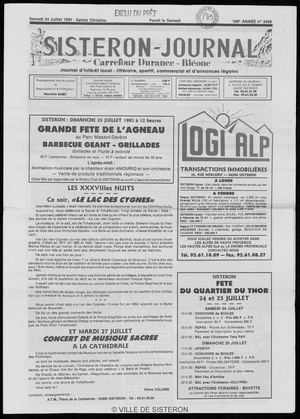 Le Sisteron Journal du 24/07/1993