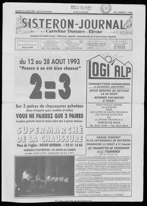 Le Sisteron Journal du 21/08/1993