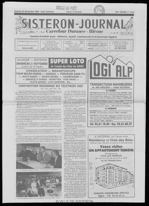 Le Sisteron Journal du 20/11/1993