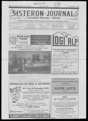 Le Sisteron Journal du 11/12/1993