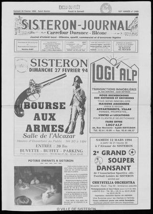 Le Sisteron Journal du 26/02/1994