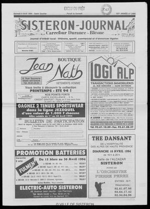 Le Sisteron Journal du 09/04/1994