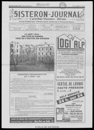 Le Sisteron Journal du 13/08/1994