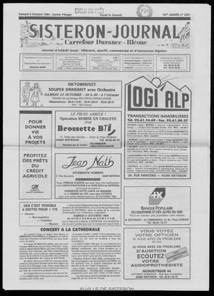 Le Sisteron Journal du 08/10/1994