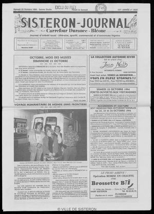 Le Sisteron Journal du 22/10/1994
