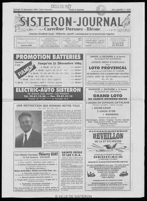 Le Sisteron Journal du 10/12/1994