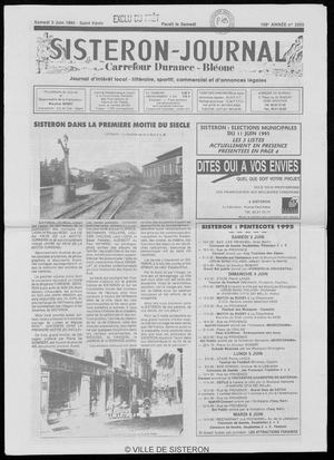 Le Sisteron Journal du 03/06/1995