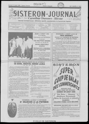 Le Sisteron Journal du 12/08/1995