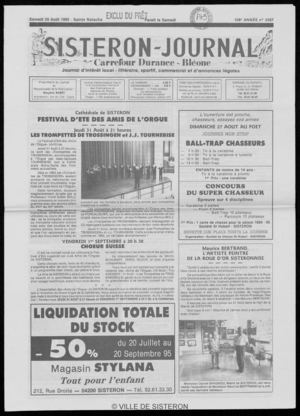 Le Sisteron Journal du 26/08/1995