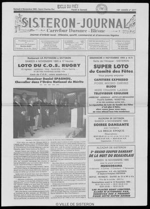 Le Sisteron Journal du 04/11/1995