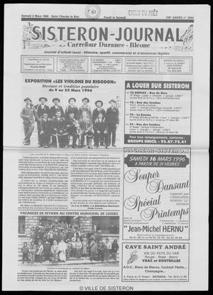 Le Sisteron Journal du 02/03/1996