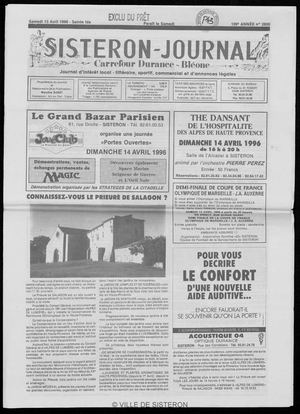 Le Sisteron Journal du 13/04/1996