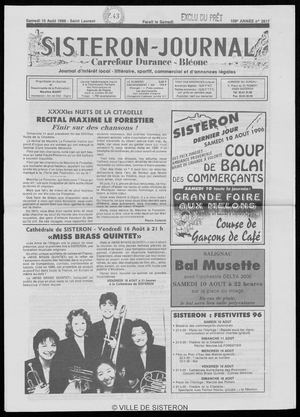 Le Sisteron Journal du 10/08/1996