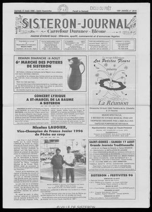 Le Sisteron Journal du 17/08/1996