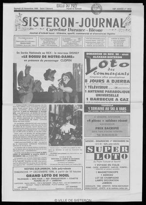 Le Sisteron Journal du 23/11/1996