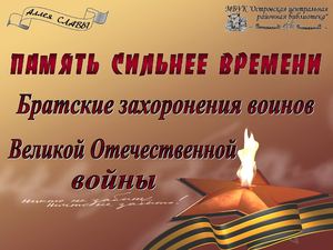 Память сильнее времени. Братские захоронения воинов ВОВ в Островском районе